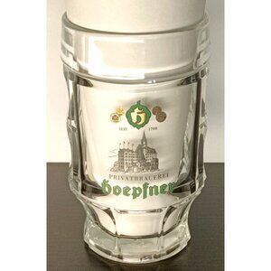 Hoepfner Privatbrauerei Seit 1798 Square Dimpled Glass Stein German Beer